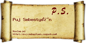 Puj Sebestyén névjegykártya